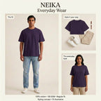 NEIKA Unisex Classic Cotton Crew T-Shirt, Regular Fit
