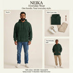 NEIKA Unisex Acid-Washed Oversized Cotton Hoodie, 300 GSM