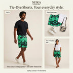 NEIKA Unisex Tie-Dye Shorts with Pockets, 260 GSM Cotton Blend