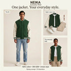NEIKA Unisex Cotton Varsity Jacket, 300 GSM