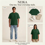 NEIKA Unisex Terry Oversized T-Shirt, 260 GSM Cotton Blend