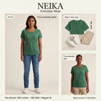 NEIKA Women's Classic Cotton T-Shirt, Regular Fit