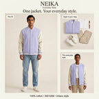 NEIKA Unisex Cotton Varsity Jacket, 300 GSM