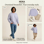 NEIKA Unisex Oversized Sweatshirt, 400 GSM Cotton Blend