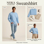 NEIKA Unisex Fleece Sweatshirt, 300 GSM Cotton Blend Regular Fit