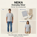 NEIKA Unisex Basic Poly-Cotton T-Shirt, Relaxed Fit