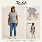 NEIKA Women's Classic Cotton T-Shirt, Regular Fit