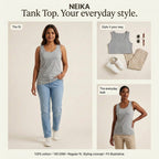 NEIKA Women's Cotton Tank Top, 180 GSM Regular Fit