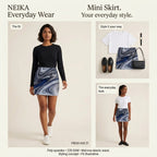 NEIKA Women's Blue Base Stretch Mini Skirt, 220 GSM