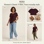 NEIKA Women's Classic Cotton T-Shirt, 180 GSM Regular Fit