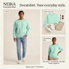 NEIKA Unisex Fleece Sweatshirt, 300 GSM Cotton Blend Regular Fit