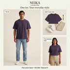 NEIKA Unisex Basic Poly-Cotton T-Shirt, Relaxed Fit