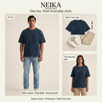NEIKA Unisex Acid-Washed Oversized Cotton T-Shirt, 240 GSM