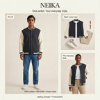 NEIKA Unisex Cotton Varsity Jacket, 300 GSM