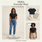 NEIKA Cotton Stretch Cropped Baby Tee, 240 GSM