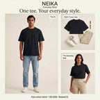 NEIKA Unisex Basic Poly-Cotton T-Shirt, Relaxed Fit