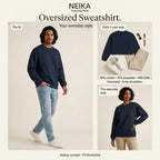 NEIKA Unisex Oversized Sweatshirt, 400 GSM Cotton Blend