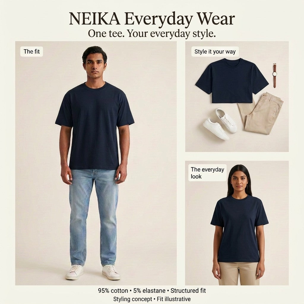 NEIKA Unisex Cotton Stretch T-Shirt