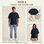 NEIKA Unisex Terry Oversized T-Shirt, 260 GSM Cotton Blend
