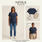 NEIKA Women's Classic Cotton T-Shirt, Regular Fit