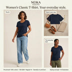 NEIKA Women's Classic Cotton T-Shirt, 180 GSM Regular Fit