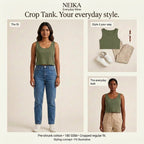 NEIKA Women's Cotton Crop Tank Top, 180 GSM Regular Fit