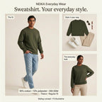 NEIKA Unisex Fleece Sweatshirt, 300 GSM Cotton Blend Regular Fit