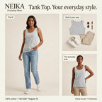 NEIKA Women's Cotton Tank Top, 180 GSM Regular Fit
