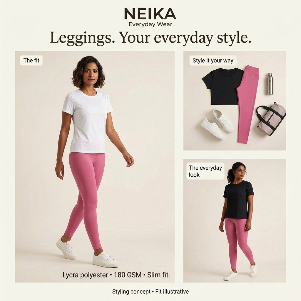 NEIKA Women's Printed Stretch Leggings, 180 GSM Lycra Polyester