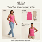 NEIKA Women's Cotton Tank Top, 180 GSM Regular Fit