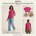 NEIKA Women's Classic Cotton T-Shirt, 180 GSM Regular Fit
