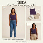 NEIKA Women's Cotton Crop Tank Top, 180 GSM Regular Fit