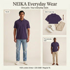 NEIKA Unisex Cotton Airtex Polo T-Shirt, Regular Fit