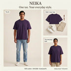 NEIKA Unisex Oversized Classic Cotton T-Shirt, 240 GSM