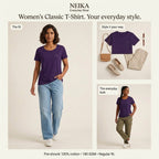 NEIKA Women's Classic Cotton T-Shirt, 180 GSM Regular Fit