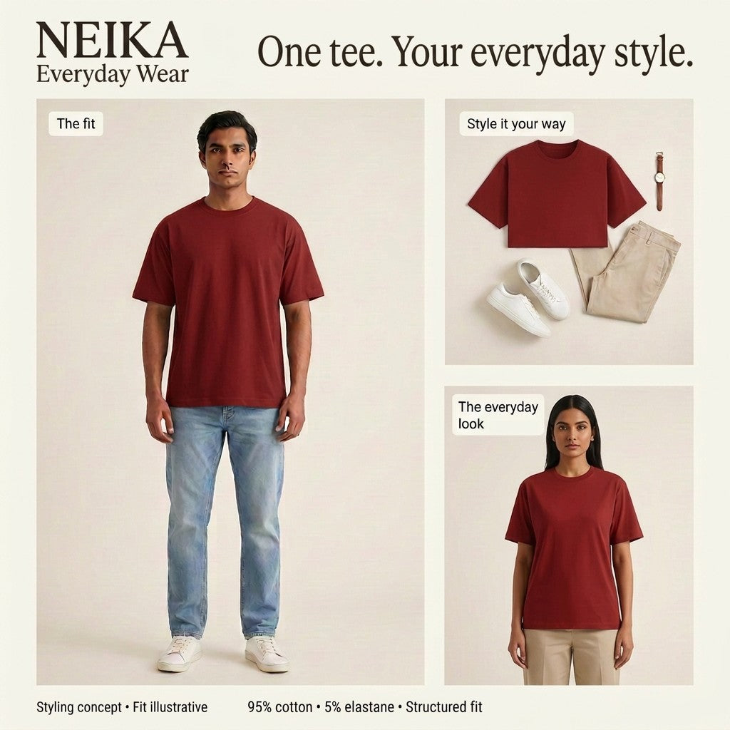 NEIKA Unisex Cotton Stretch T-Shirt