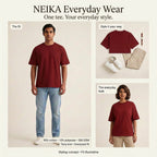 NEIKA Unisex Terry Oversized T-Shirt, 260 GSM Cotton Blend