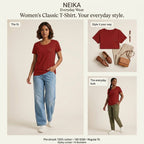 NEIKA Women's Classic Cotton T-Shirt, 180 GSM Regular Fit