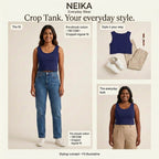 NEIKA Women's Cotton Crop Tank Top, 180 GSM Regular Fit