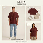 NEIKA Unisex Classic Cotton Crew T-Shirt, Regular Fit