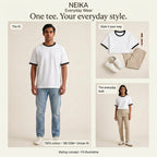 NEIKA Unisex Cotton Ringer T-Shirt, Bio-Washed