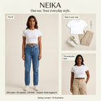 NEIKA Cotton Stretch Cropped Baby Tee, 240 GSM