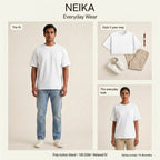 NEIKA Unisex Basic Poly-Cotton T-Shirt, Relaxed Fit