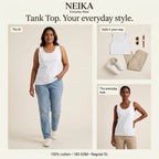 NEIKA Women's Cotton Tank Top, 180 GSM Regular Fit