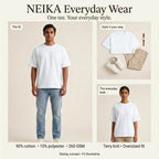 NEIKA Unisex Terry Oversized T-Shirt, 260 GSM Cotton Blend