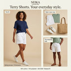 NEIKA Unisex Terry Shorts, 260 GSM Cotton Blend Relaxed Fit