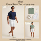 NEIKA Unisex White Micro-Knit Shorts with Pockets, 240 GSM