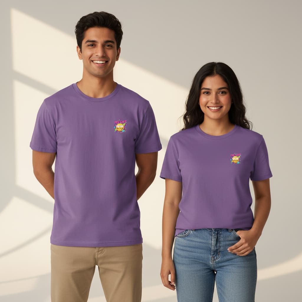 ELAN COTTS Men & Women's Basic Roundneck T-Shirt – 180 GSM Poly-Cotton | Silicon-Washed Ultra Soft Everyday Tee