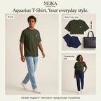 NEIKA Aquarius Zodiac Unisex Cotton T-Shirt, 180 GSM Regular Fit
