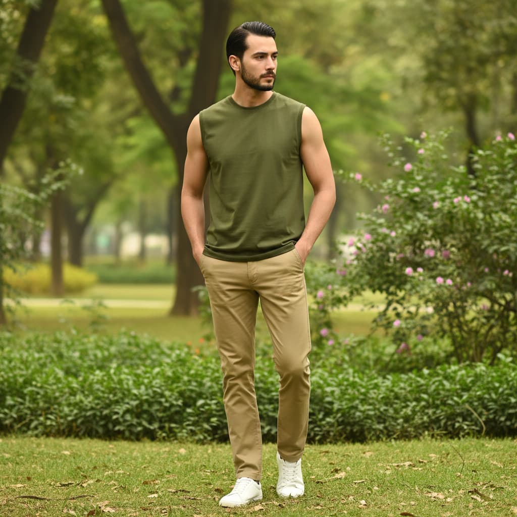 ELAN COTTS Men's Sleeveless T-Shirt – 100% Cotton | 180 GSM Lightweight Breathable & Built for Movement
